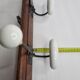 Bistro wall rack in porcelain, metal and wood, vintage