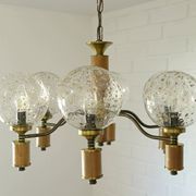 Suspension vintage en laiton, élégante et rustique, style colonial