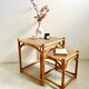 Tables gigognes bambou rotin osier - 1950/60