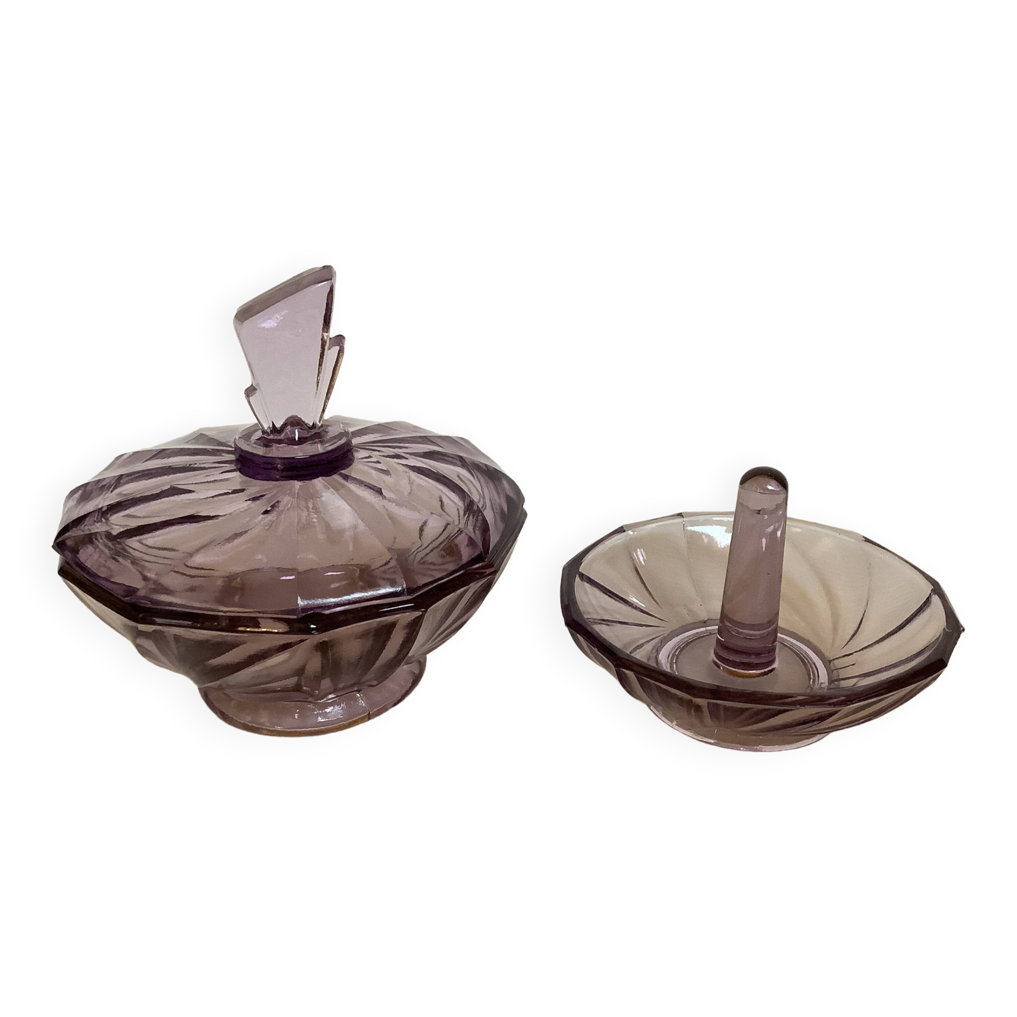 Art Deco Purple Jewelry Box and Ring Sizer