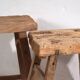 Antique solid wood stools (circa 1900). Set of 2 pieces no. 2.