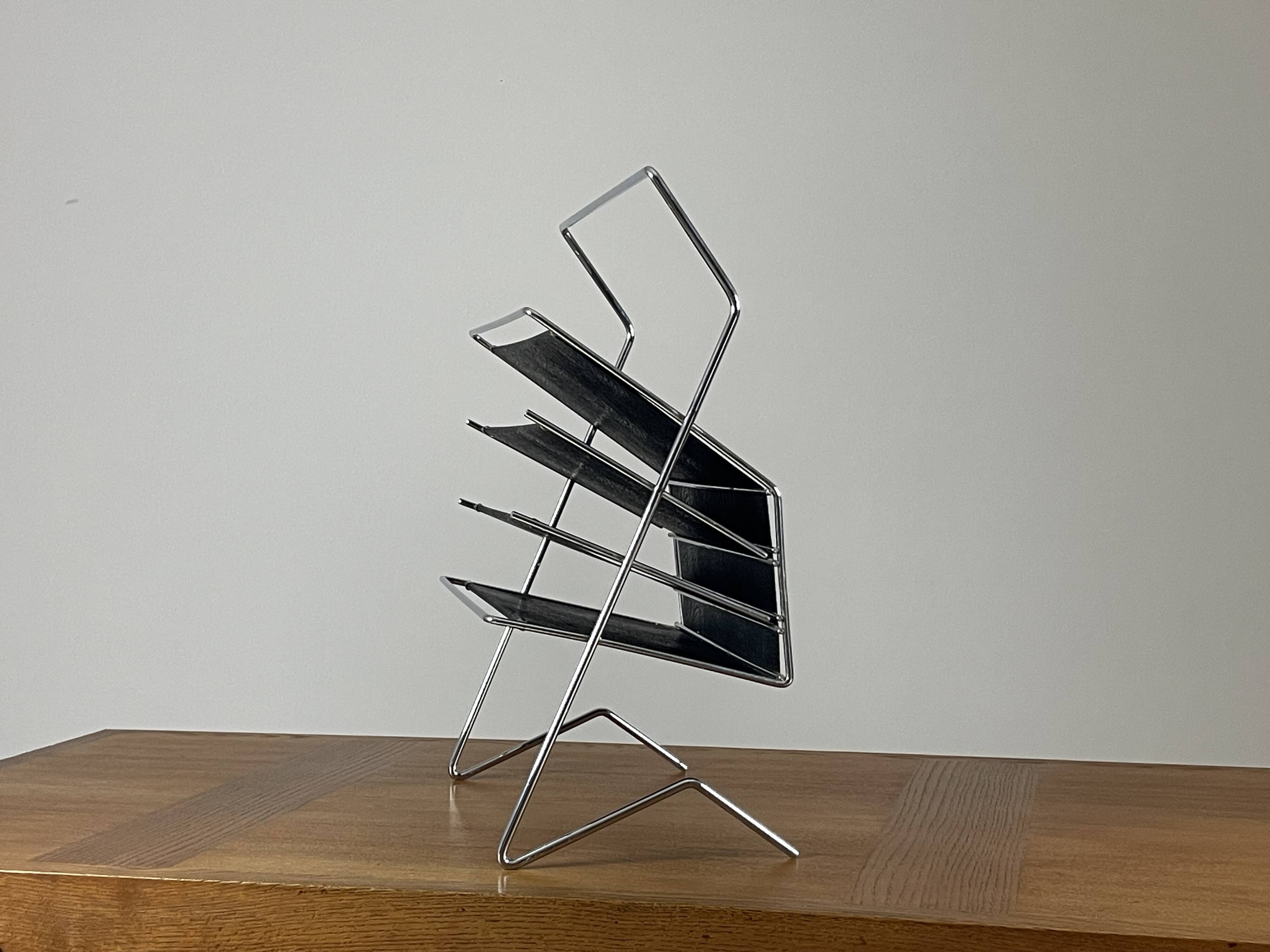 Vintage magazine rack by voss, germany, 1960s