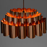 Copper pendant light by Werner Schou for Coronell Electro, Denmark 1960s