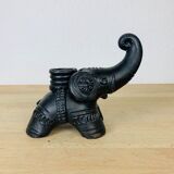 Black elephant candle holder