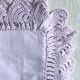 Taie d'oreiller ancienne en coton lilas