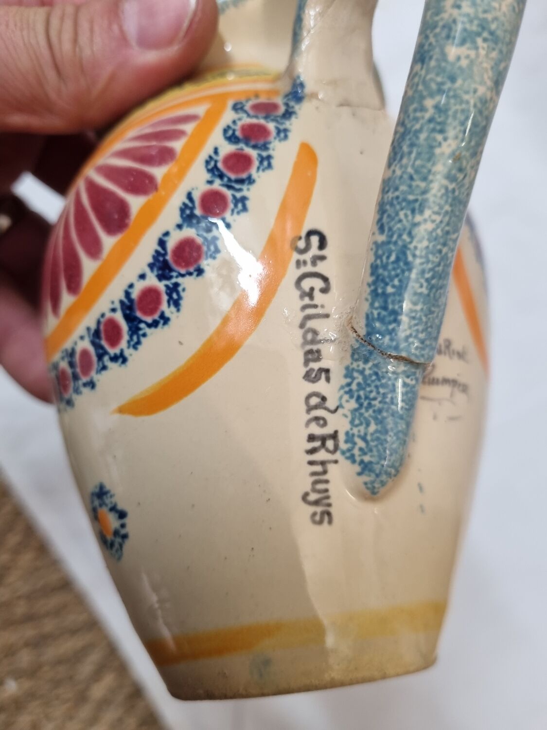 Cider or milk pitcher, Henriot, Quimper 1920