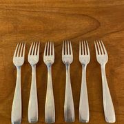 6 grandes fourchettes en métal argenté vintage 1960