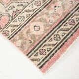 3x12 Pink Dark Blue Oriental Vintage Runner Rug