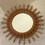 Rattan sun mirror