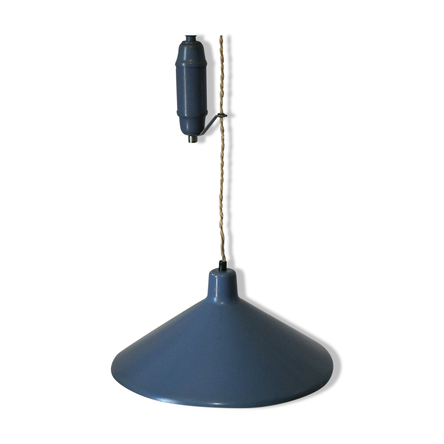 Suspension enamelled sheet metal rises drop vintage blue