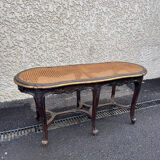 Superb antique piano bench from the late 19th century, Louis XV style