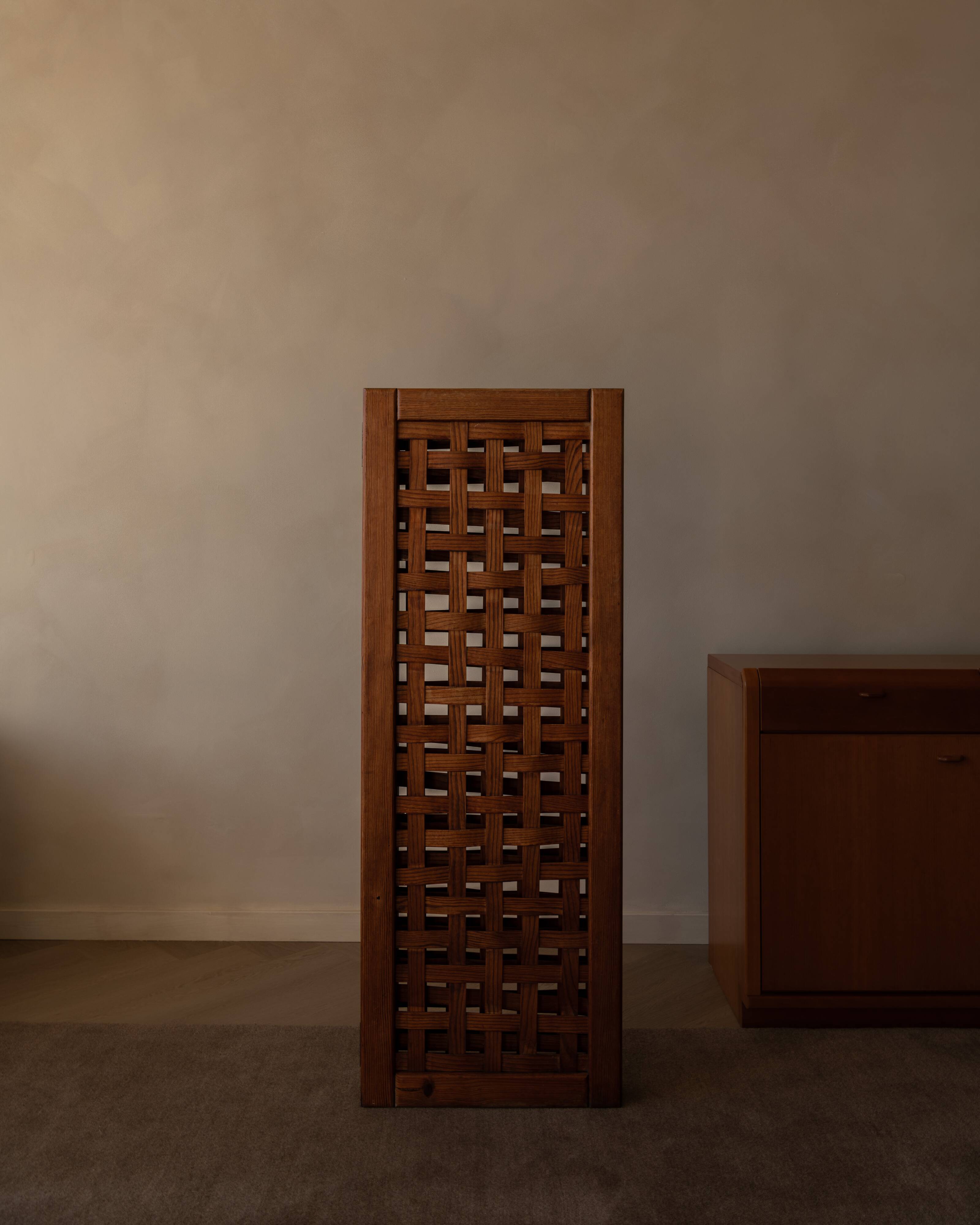 Paravent vintage en bois à 3 panneaux ajourés · Paravent pliant en pin (135 cm)