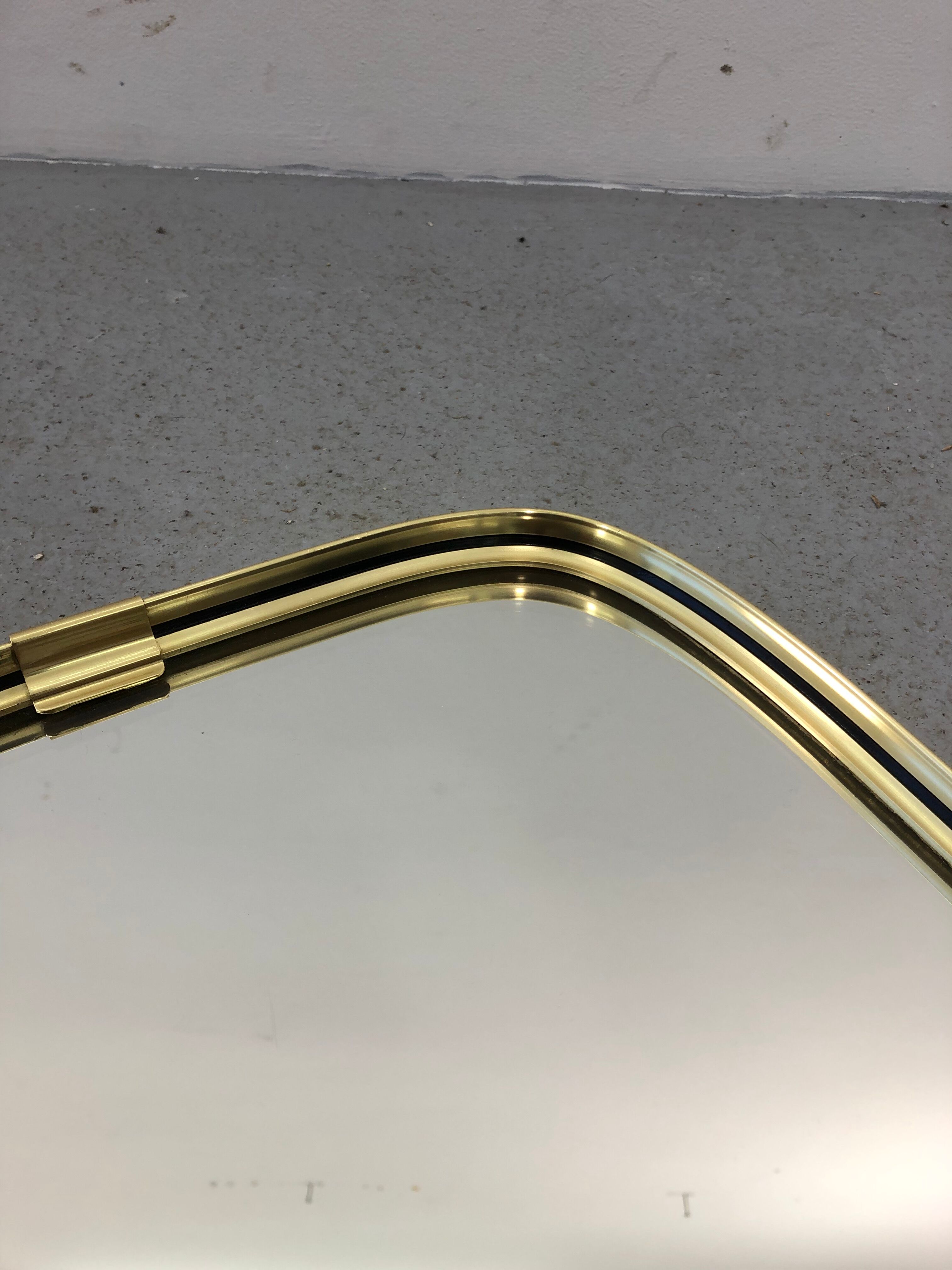 Mid-century modern german rockabilly golden wall mirror, 1970s