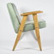 Classic Polish Vintage Armchair, model 366 designed by J. Chierowski, 1960, olive velvet, oak wood