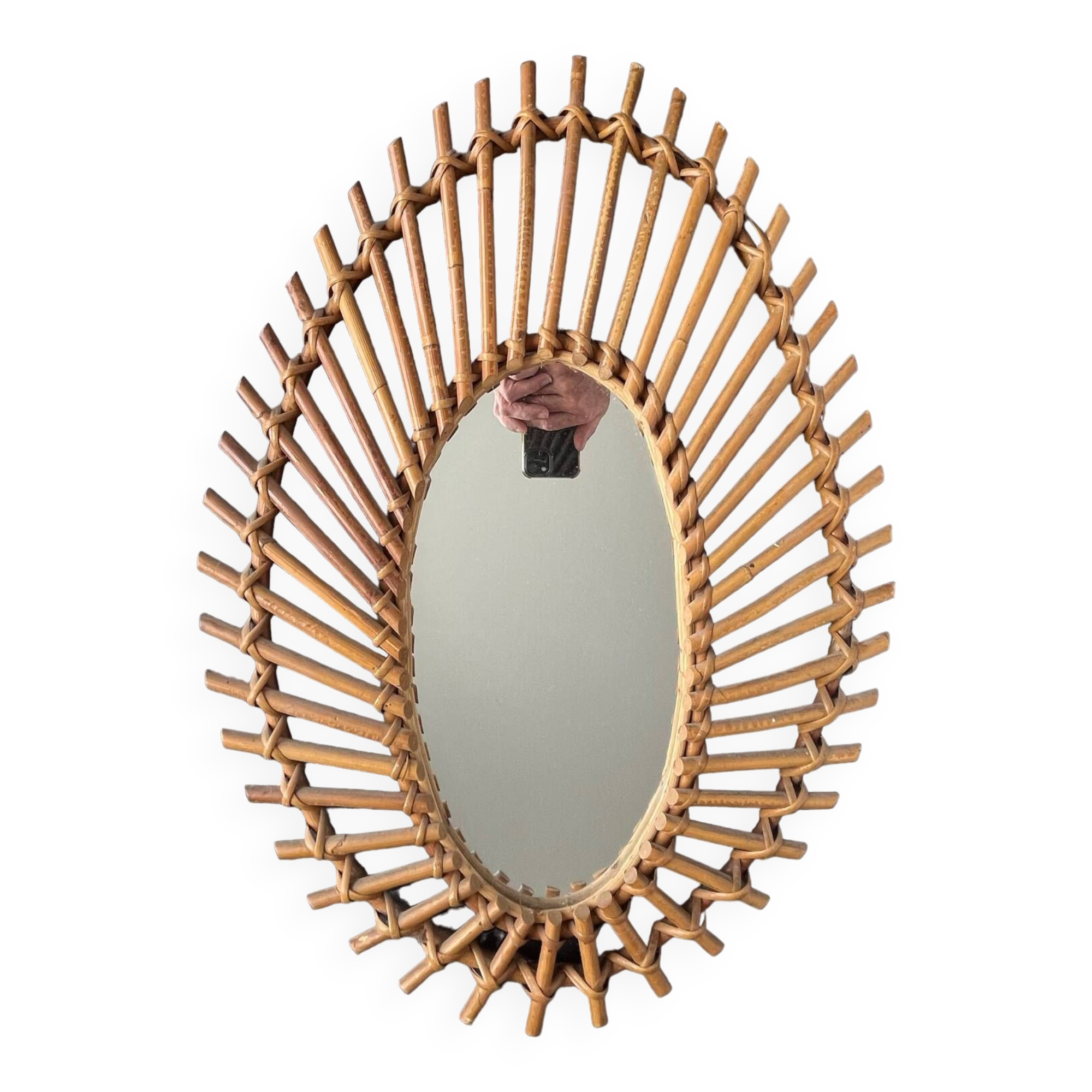Vintage rattan mirror