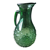Carafe , pichet , broc à eau en verre vert VEA