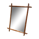 Antique bamboo style mirror mercury glass vintage solid wood