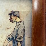 Tableau aquarelle 1916 signée louis vergetas (1882-?) + cadre