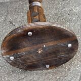 1930s carved wooden side table - oak and pine