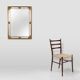 Large 20th century decorative Vintage gilded mirror, Belgium