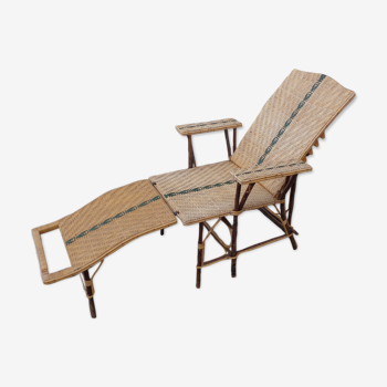 Chaise longue en osier