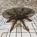 Table basse brutalist vintage 1970"