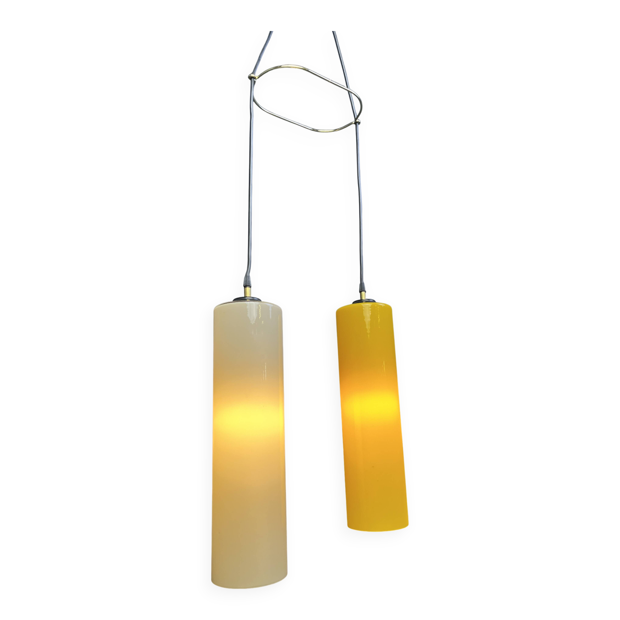 Vintage glass Italian pendant light,