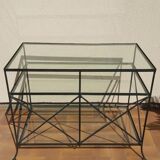 Console fer forgé et verre