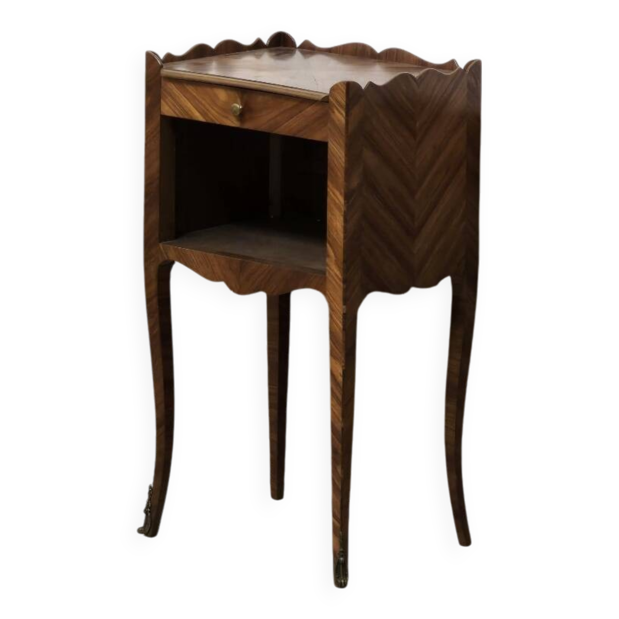 Louis XV style marquetry bedside table