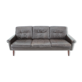 1970s Danish 3-seater sofa in dark brown leather