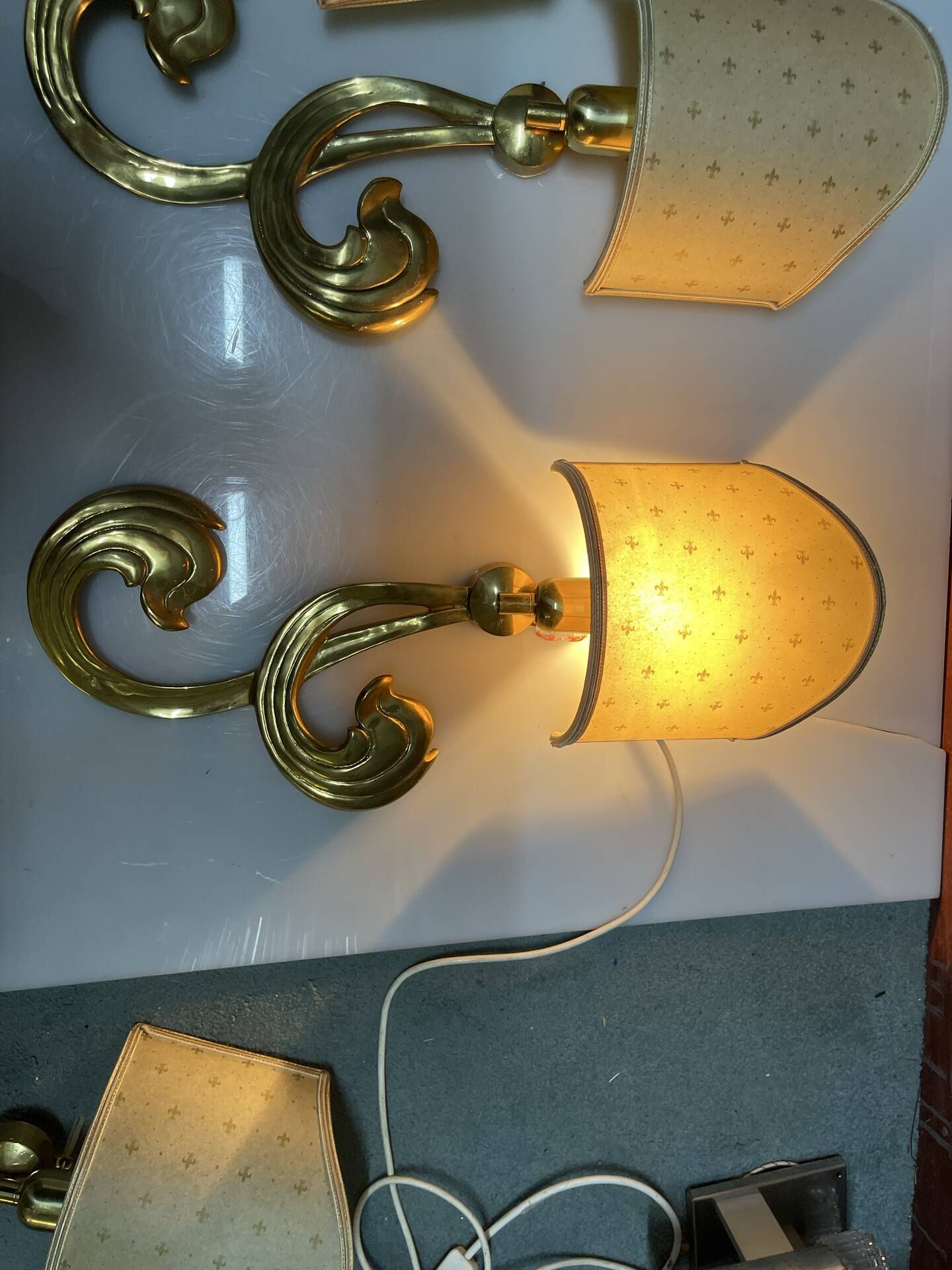 Large Brass Sconces Set of 4 by Hans Möller, Germany, 1960s