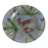 Cherry barbotine plate Salins les Bains 20th century