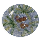 Cherry barbotine plate Salins les Bains 20th century