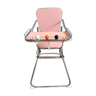 Baby high chair pale pink and chrome Stamp vintage 70's