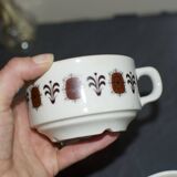3 vintage stackable porcelain cups from the 70s