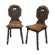 Pair of low 19th oak chairs