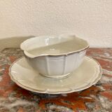 Limoges sauce boat A. Lanternier 1911 gold and blue edging