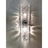 Set of Two Italian Transparent Hammered Glass Wall Sconces