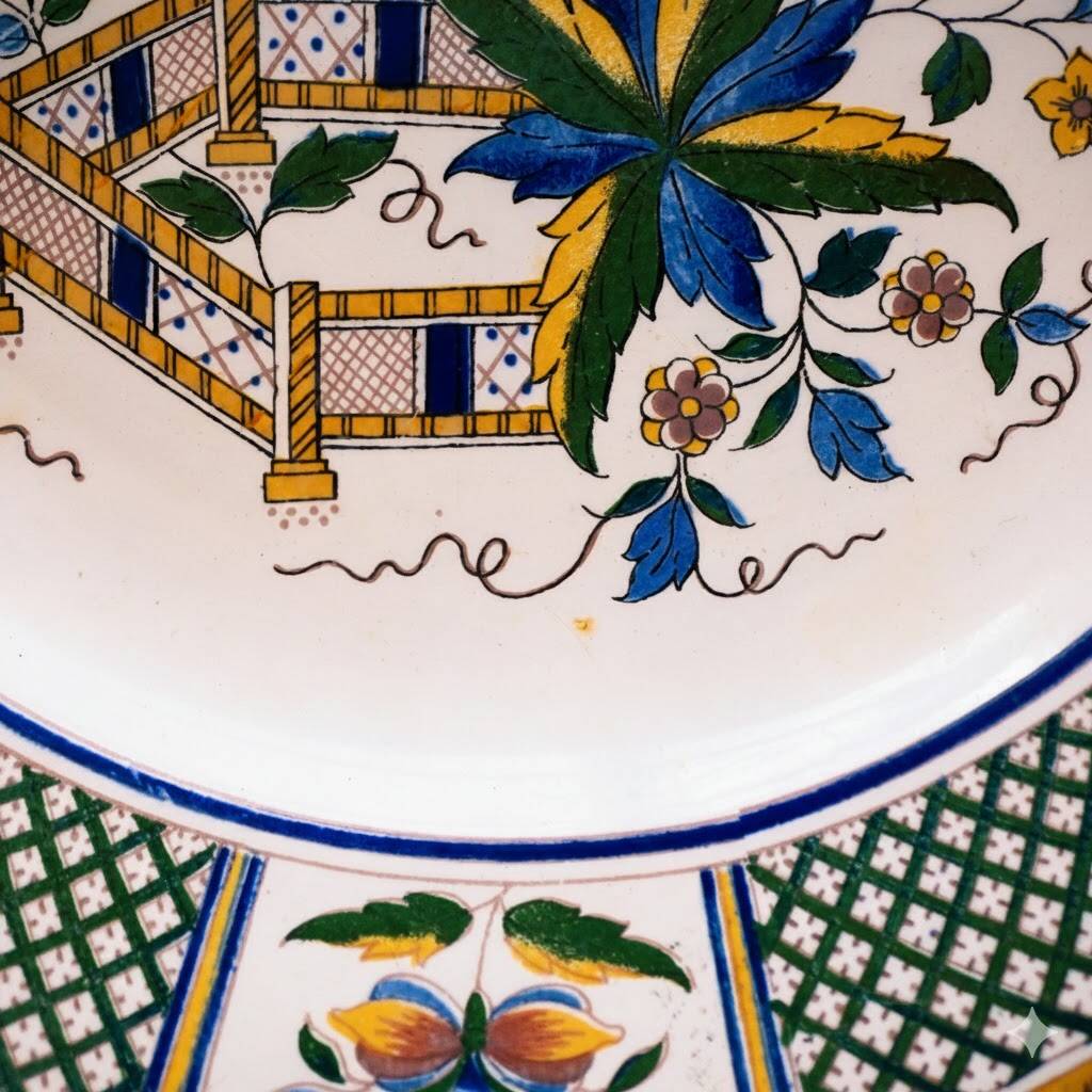 Antique plate Sarreguemines Montmorency