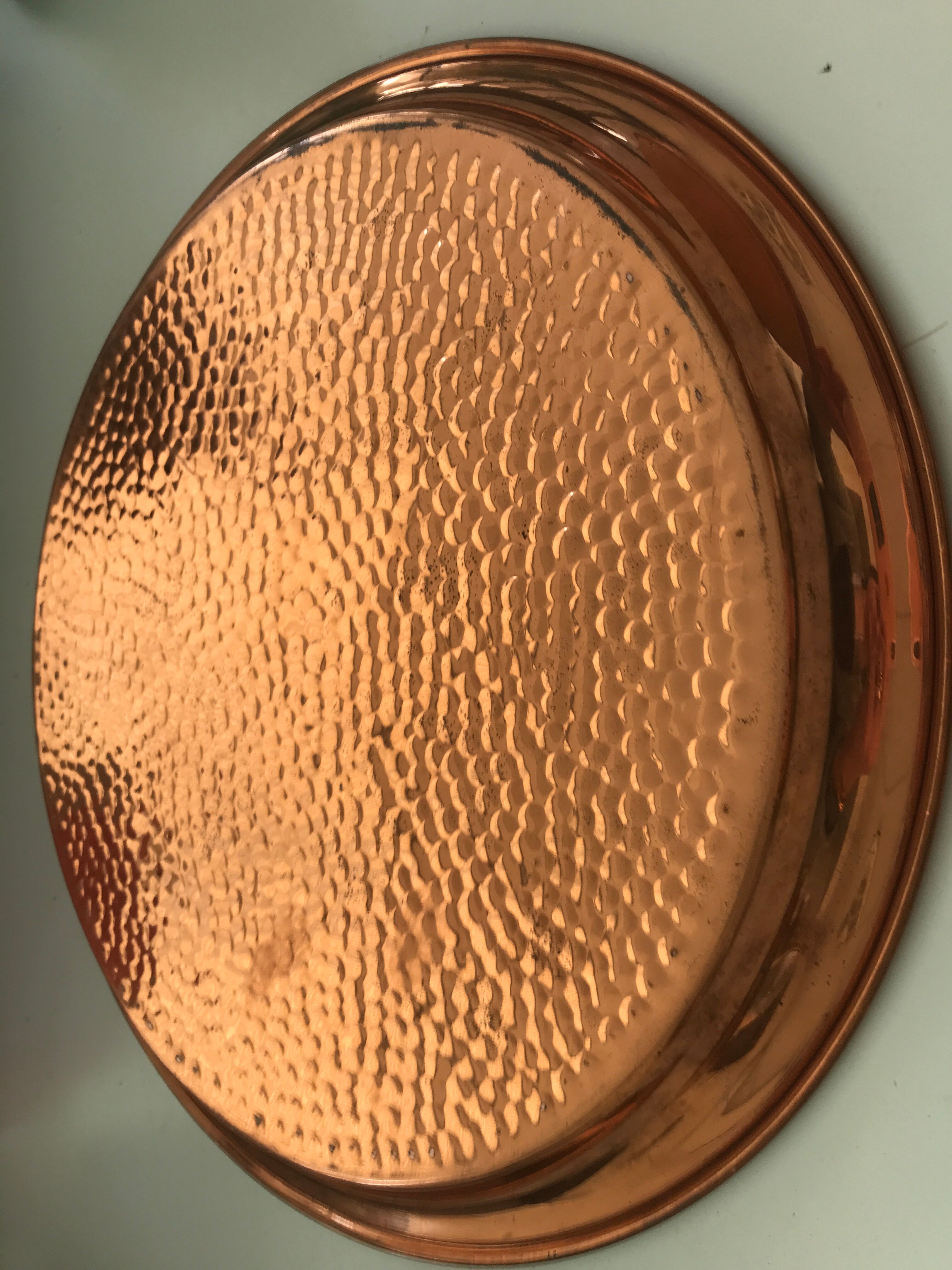 Round copper tray