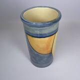 Large ceramic vase from Vallauris with abstract decoration signed