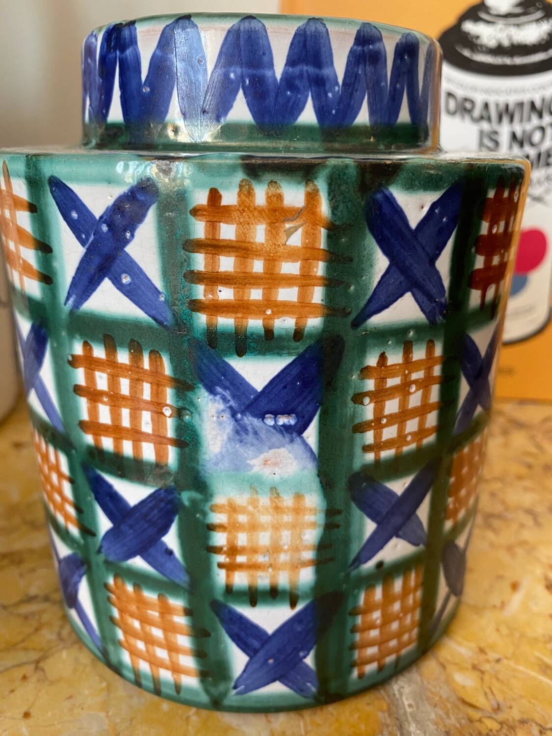 Robert Picault de Vallauris ceramic lidded pot