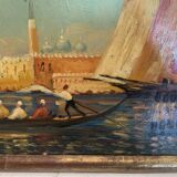 Huile sur panneau " Vue du grand canal de venise "XX siècle
