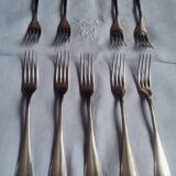 Set of cutlery forks spoons ladle Japanese silver metal from Christofle
