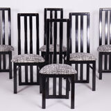 Ensemble de six chaises en hêtre du milieu du siècle fabriquées par Thon, restaurées, Tchéquie, années 1970