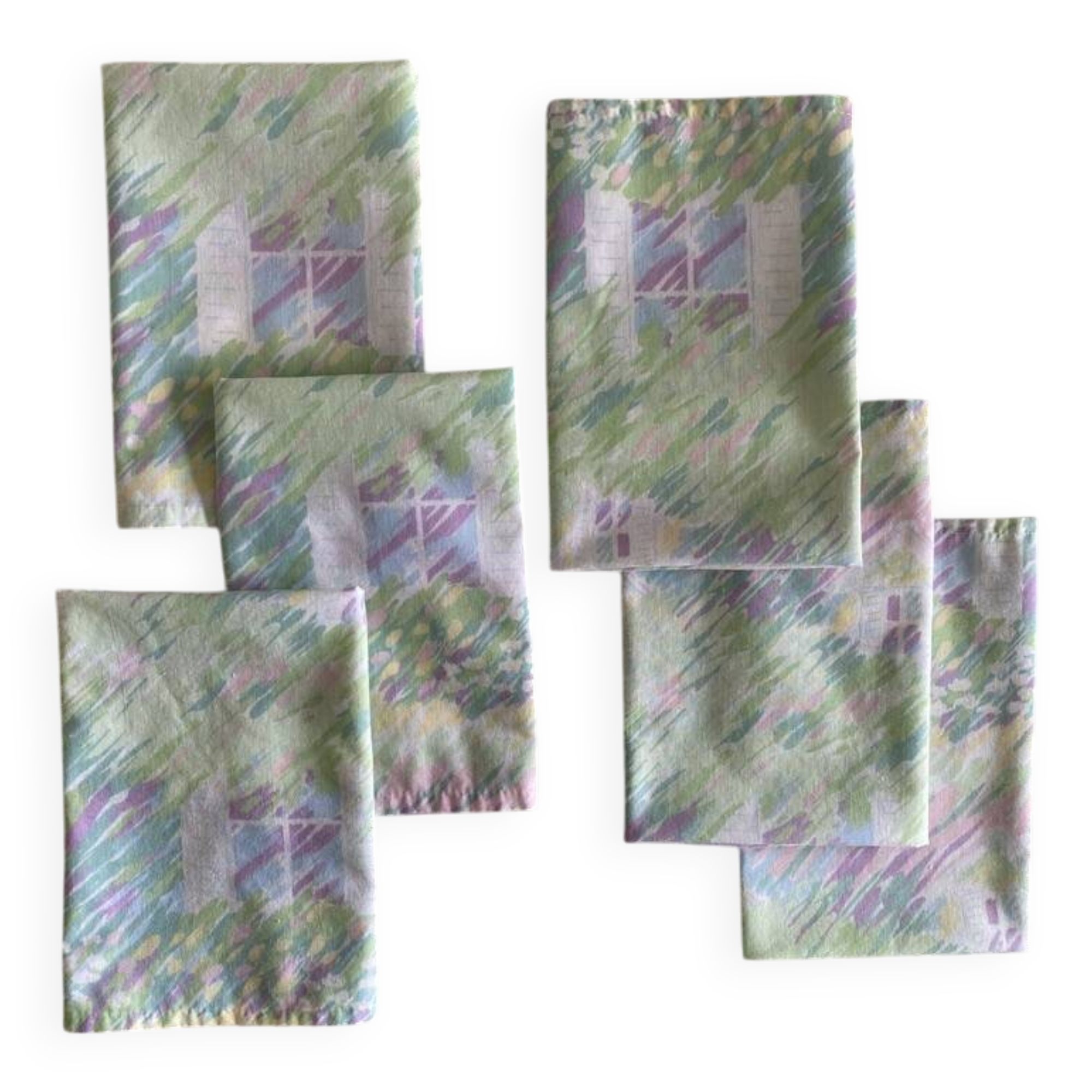 Pack of 10 APAC 80's pastel napkins - 43x43 cm - polycotton