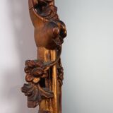 Romantic Wooden Mirror with Floral Details, France 1950s