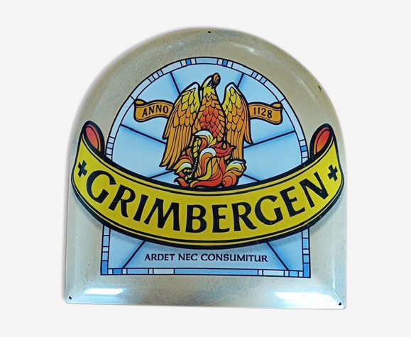 Plaque décorative de bière Grimbergen en métal