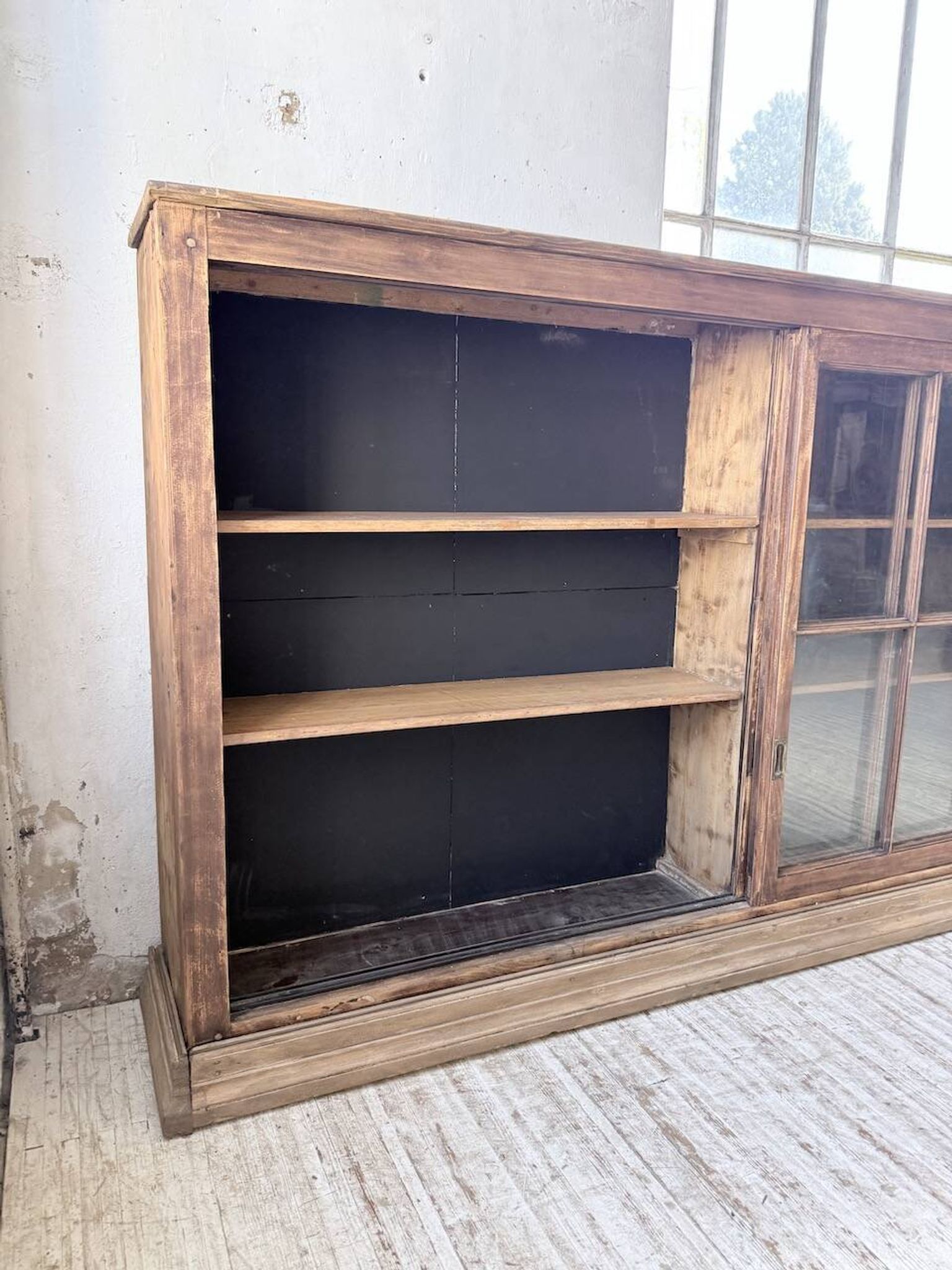 XXL industrial sideboard with glass doors