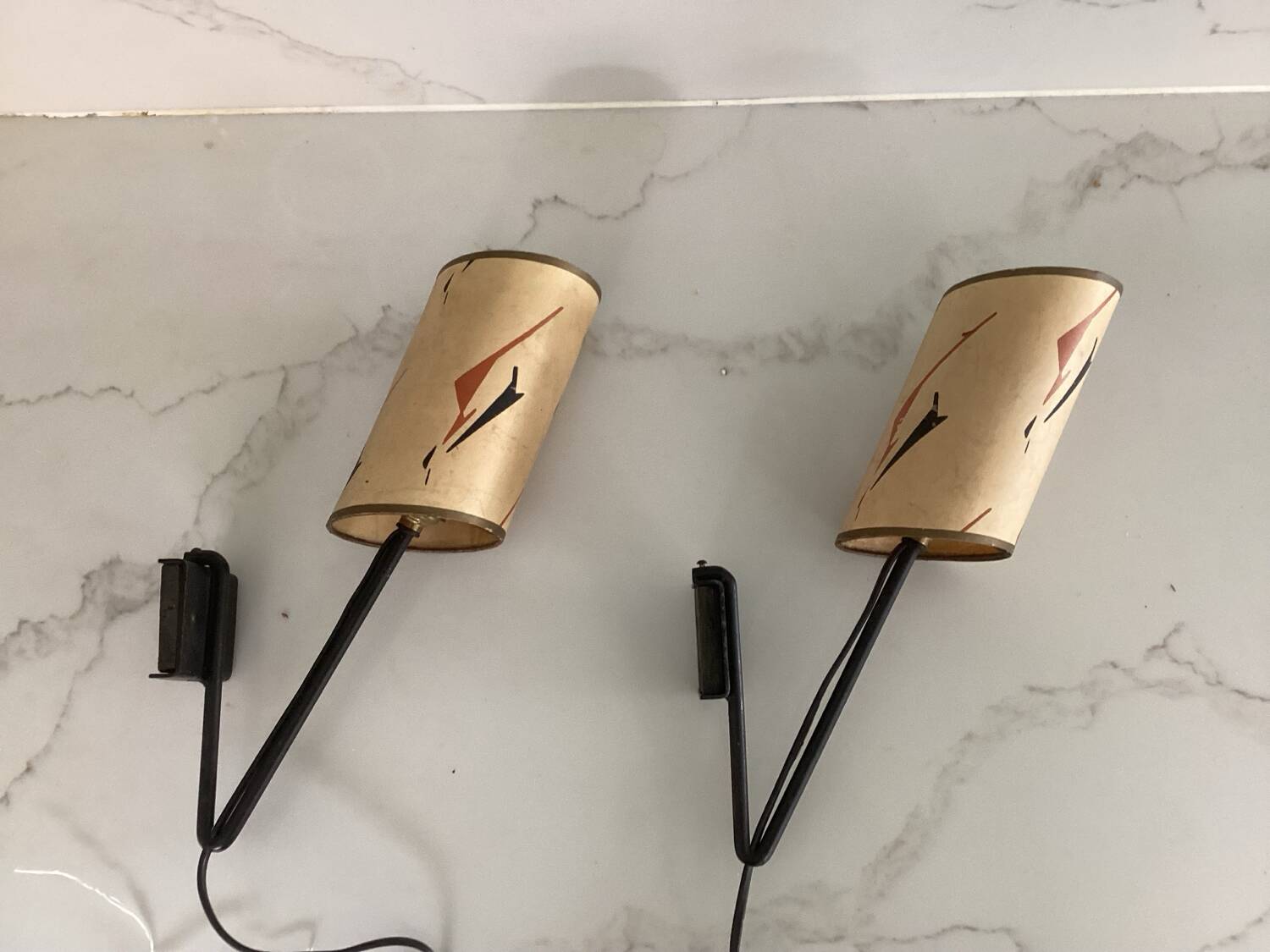 2 france small wall lamps 1950 bedside lamps